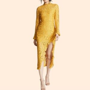 Alexis Mustard Long Sleeve Lace Dress